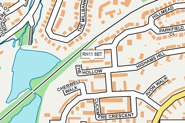 RH11 8BT map - OS OpenMap – Local (Ordnance Survey)