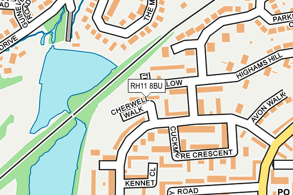 RH11 8BU map - OS OpenMap – Local (Ordnance Survey)