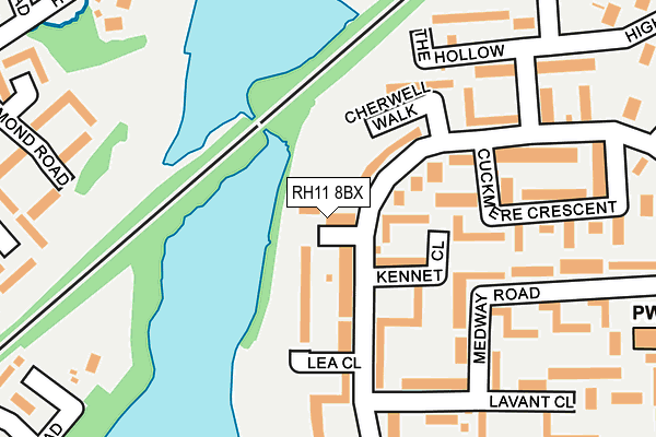 RH11 8BX map - OS OpenMap – Local (Ordnance Survey)