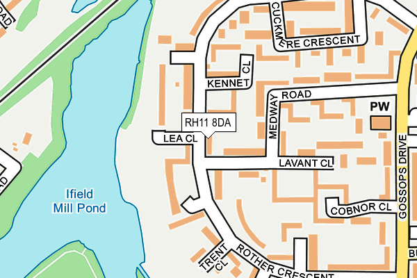 RH11 8DA map - OS OpenMap – Local (Ordnance Survey)