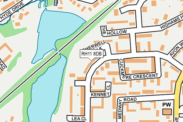 RH11 8DB map - OS OpenMap – Local (Ordnance Survey)