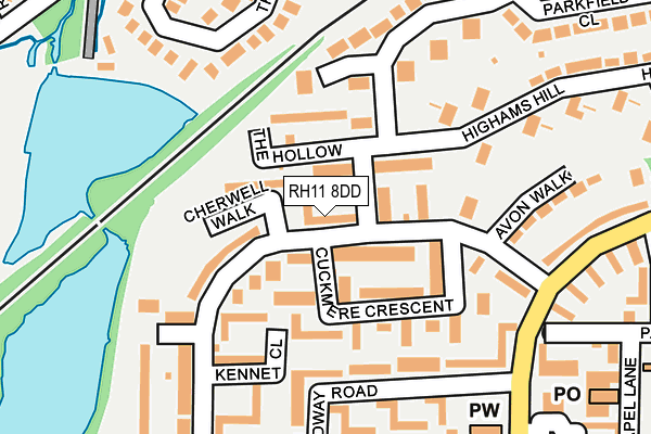 RH11 8DD map - OS OpenMap – Local (Ordnance Survey)