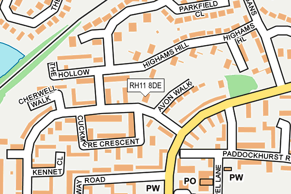RH11 8DE map - OS OpenMap – Local (Ordnance Survey)