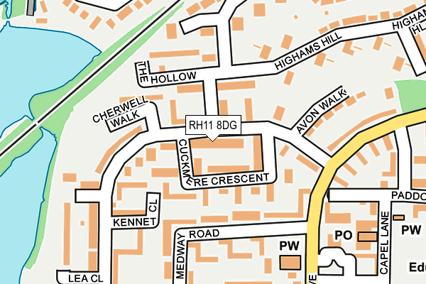 RH11 8DG map - OS OpenMap – Local (Ordnance Survey)