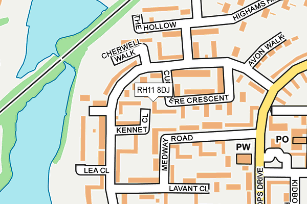 RH11 8DJ map - OS OpenMap – Local (Ordnance Survey)