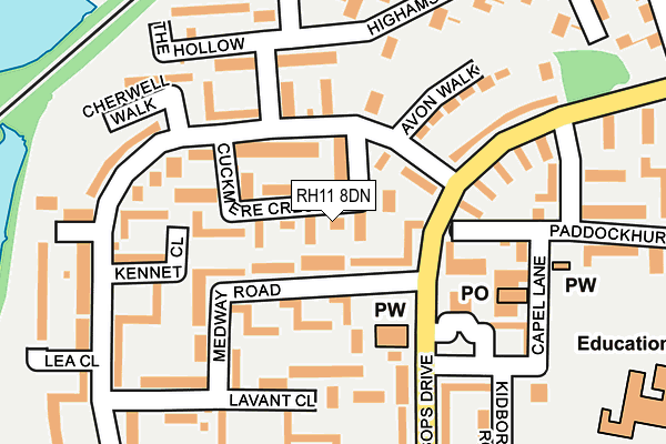 RH11 8DN map - OS OpenMap – Local (Ordnance Survey)