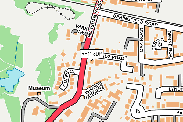 RH11 8DP map - OS OpenMap – Local (Ordnance Survey)