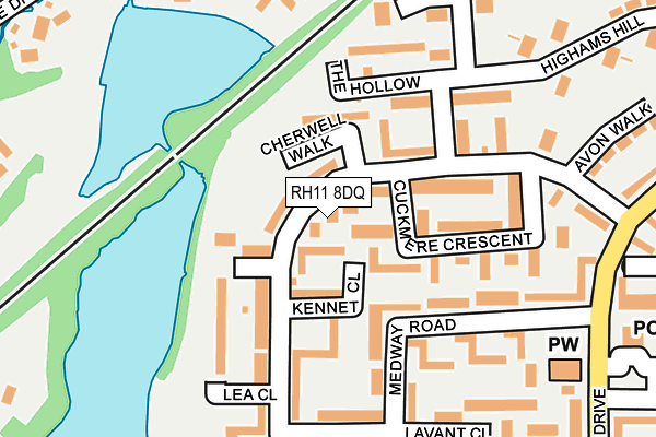 RH11 8DQ map - OS OpenMap – Local (Ordnance Survey)