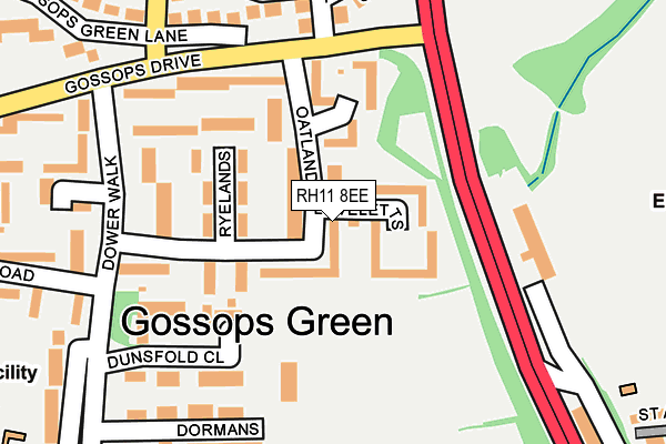 RH11 8EE map - OS OpenMap – Local (Ordnance Survey)