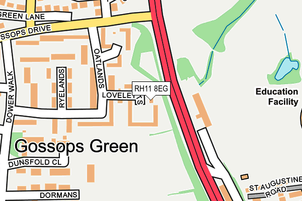 RH11 8EG map - OS OpenMap – Local (Ordnance Survey)