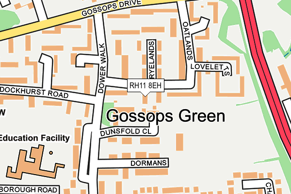 RH11 8EH map - OS OpenMap – Local (Ordnance Survey)