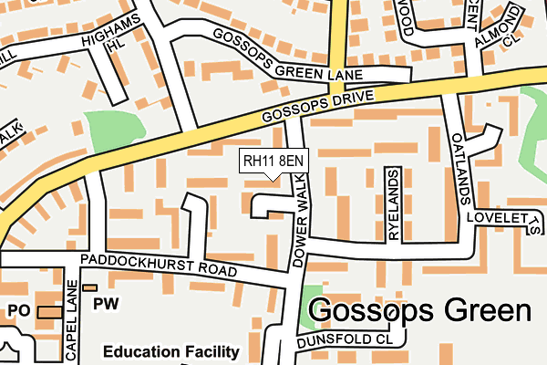 RH11 8EN map - OS OpenMap – Local (Ordnance Survey)