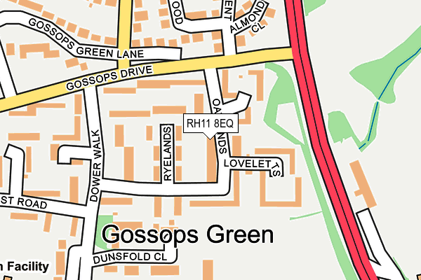RH11 8EQ map - OS OpenMap – Local (Ordnance Survey)