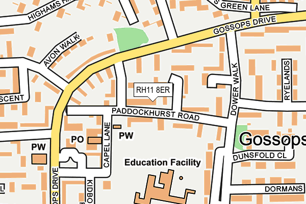 RH11 8ER map - OS OpenMap – Local (Ordnance Survey)