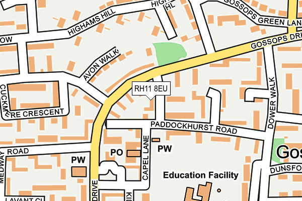 RH11 8EU map - OS OpenMap – Local (Ordnance Survey)
