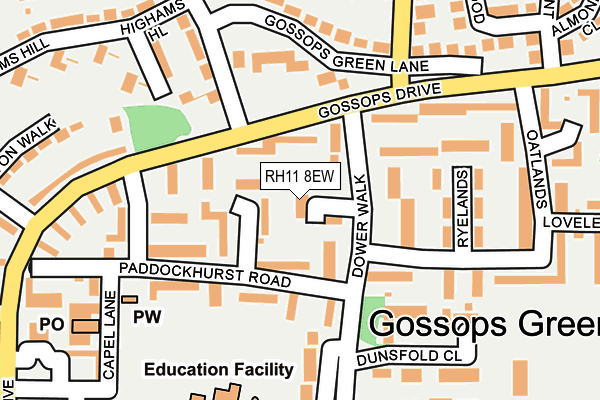 RH11 8EW map - OS OpenMap – Local (Ordnance Survey)