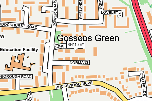 RH11 8EY map - OS OpenMap – Local (Ordnance Survey)