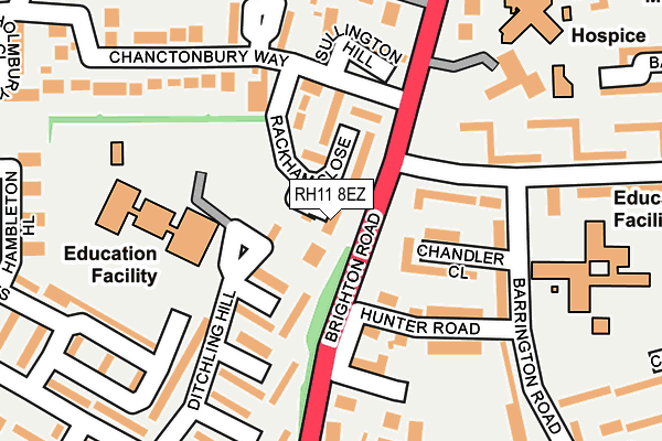 RH11 8EZ map - OS OpenMap – Local (Ordnance Survey)