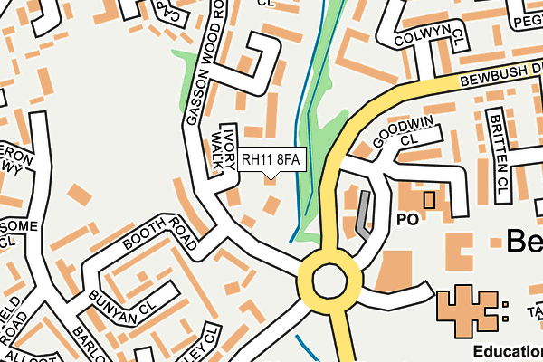 RH11 8FA map - OS OpenMap – Local (Ordnance Survey)