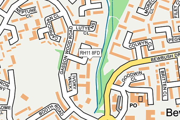 RH11 8FD map - OS OpenMap – Local (Ordnance Survey)