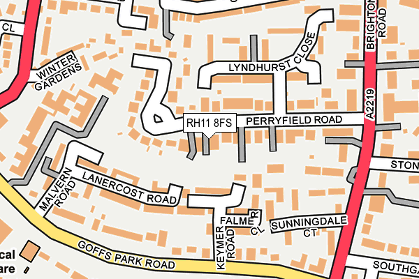 RH11 8FS map - OS OpenMap – Local (Ordnance Survey)