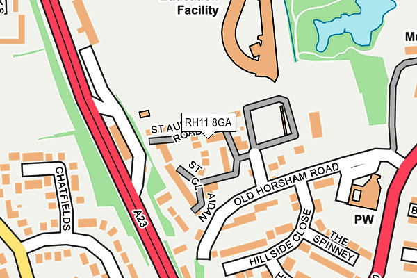 RH11 8GA map - OS OpenMap – Local (Ordnance Survey)