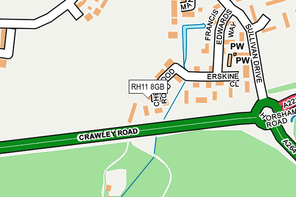 RH11 8GB map - OS OpenMap – Local (Ordnance Survey)