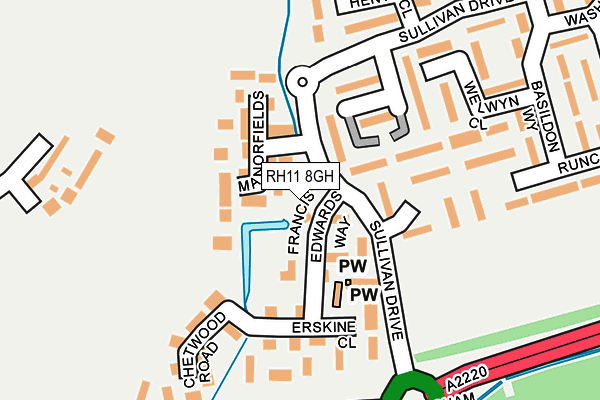 RH11 8GH map - OS OpenMap – Local (Ordnance Survey)