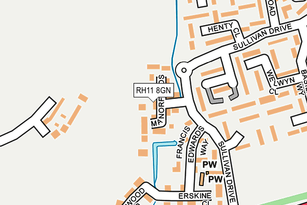 RH11 8GN map - OS OpenMap – Local (Ordnance Survey)