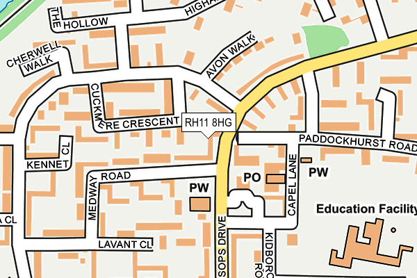 RH11 8HG map - OS OpenMap – Local (Ordnance Survey)