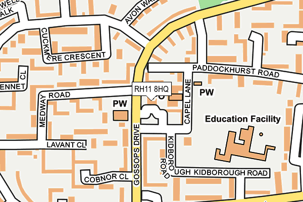 RH11 8HQ map - OS OpenMap – Local (Ordnance Survey)