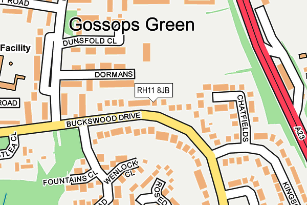RH11 8JB map - OS OpenMap – Local (Ordnance Survey)