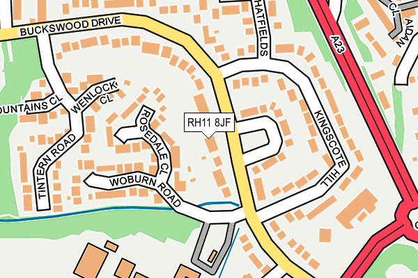 RH11 8JF map - OS OpenMap – Local (Ordnance Survey)