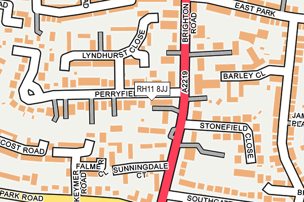 RH11 8JJ map - OS OpenMap – Local (Ordnance Survey)