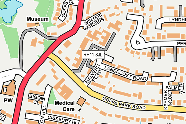 RH11 8JL map - OS OpenMap – Local (Ordnance Survey)