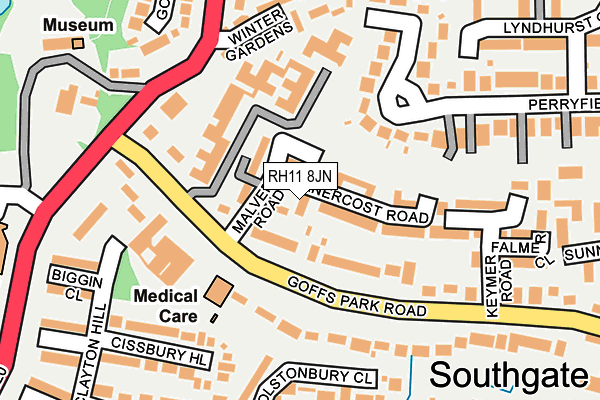RH11 8JN map - OS OpenMap – Local (Ordnance Survey)