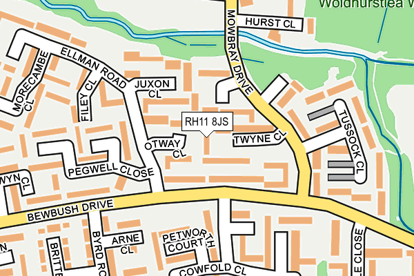 RH11 8JS map - OS OpenMap – Local (Ordnance Survey)