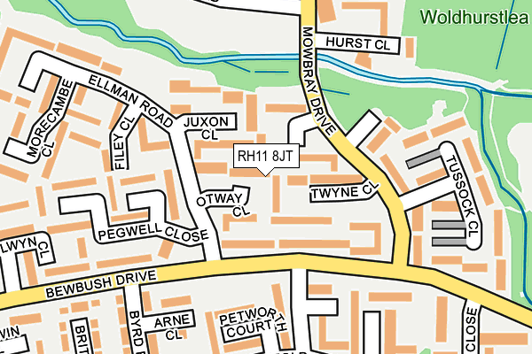RH11 8JT map - OS OpenMap – Local (Ordnance Survey)