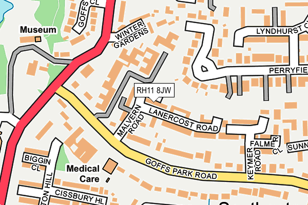 RH11 8JW map - OS OpenMap – Local (Ordnance Survey)