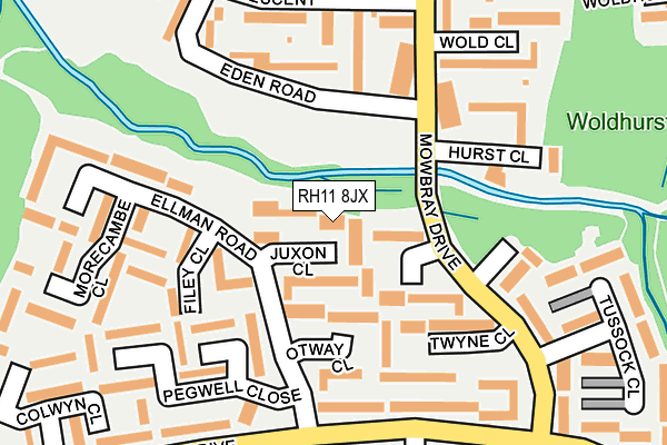 RH11 8JX map - OS OpenMap – Local (Ordnance Survey)