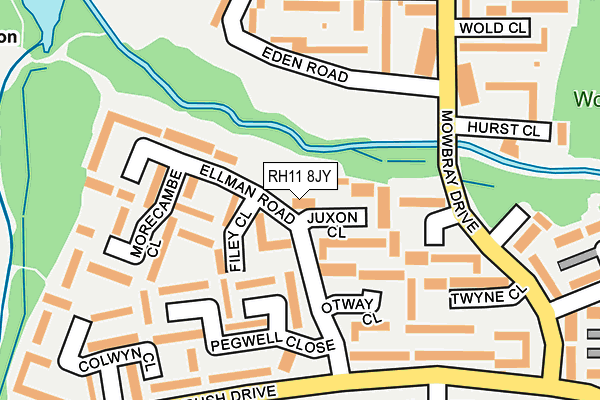 RH11 8JY map - OS OpenMap – Local (Ordnance Survey)