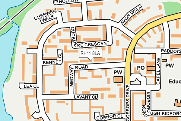 RH11 8LA map - OS OpenMap – Local (Ordnance Survey)