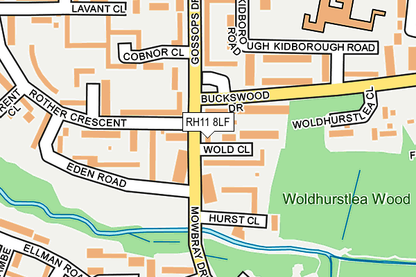 RH11 8LF map - OS OpenMap – Local (Ordnance Survey)