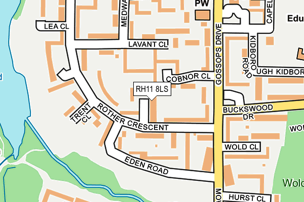 RH11 8LS map - OS OpenMap – Local (Ordnance Survey)