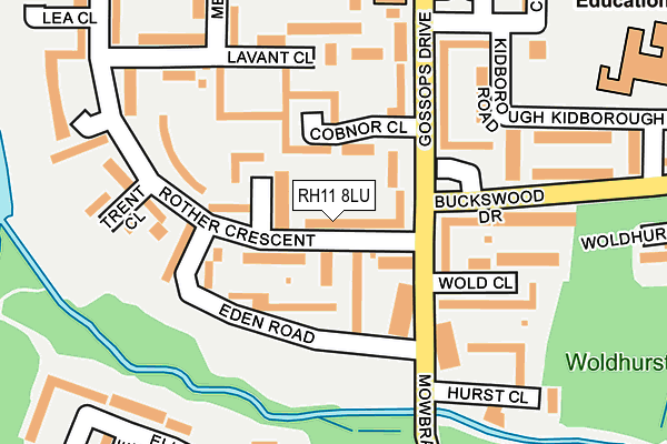 RH11 8LU map - OS OpenMap – Local (Ordnance Survey)