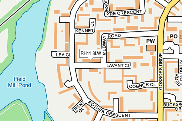 RH11 8LW map - OS OpenMap – Local (Ordnance Survey)