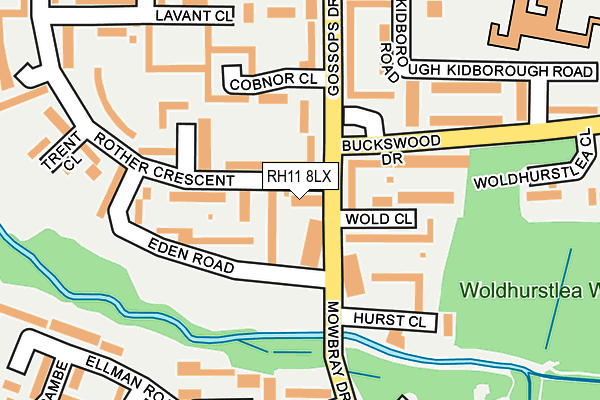 RH11 8LX map - OS OpenMap – Local (Ordnance Survey)