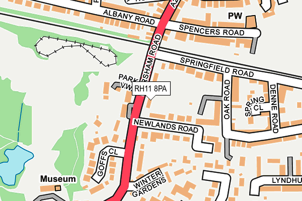 RH11 8PA map - OS OpenMap – Local (Ordnance Survey)
