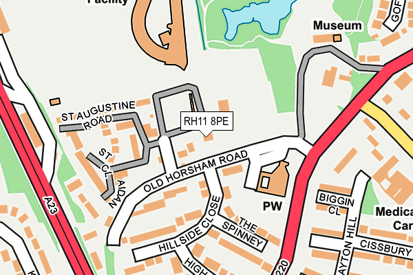 RH11 8PE map - OS OpenMap – Local (Ordnance Survey)