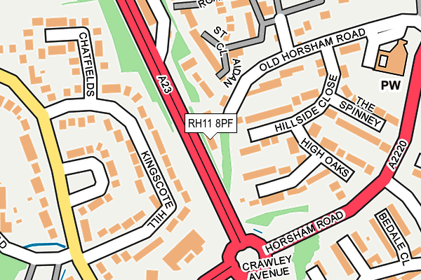 RH11 8PF map - OS OpenMap – Local (Ordnance Survey)
